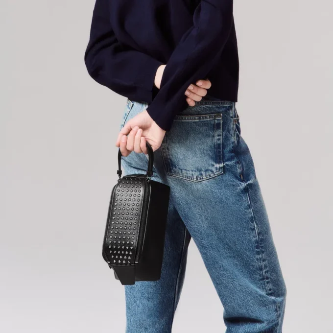 Funky – Pouch – Calf Leather and Spikes – Black Funky – Pouch – Calf Leather and Spikes – Black