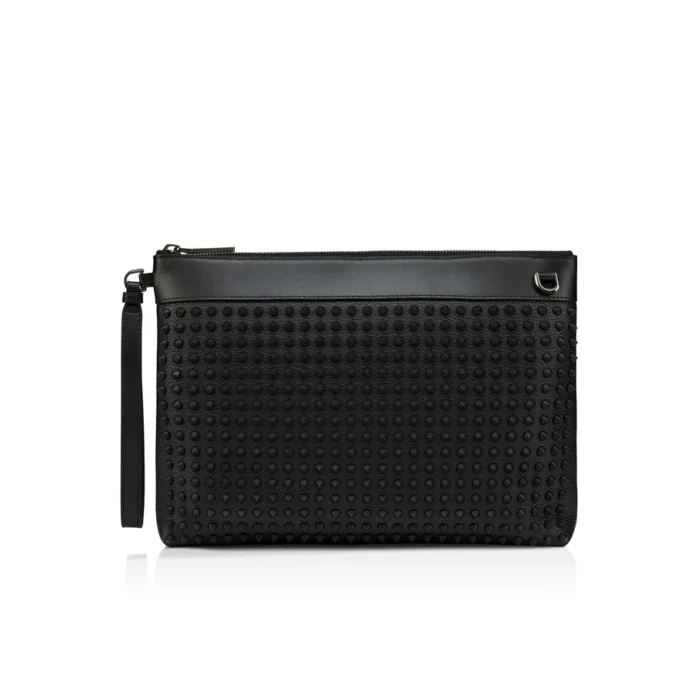 Funky – Pouch – Grained Calf Leather and Spikes – Black Funky – Pouch – Grained Calf Leather and Spikes – Black