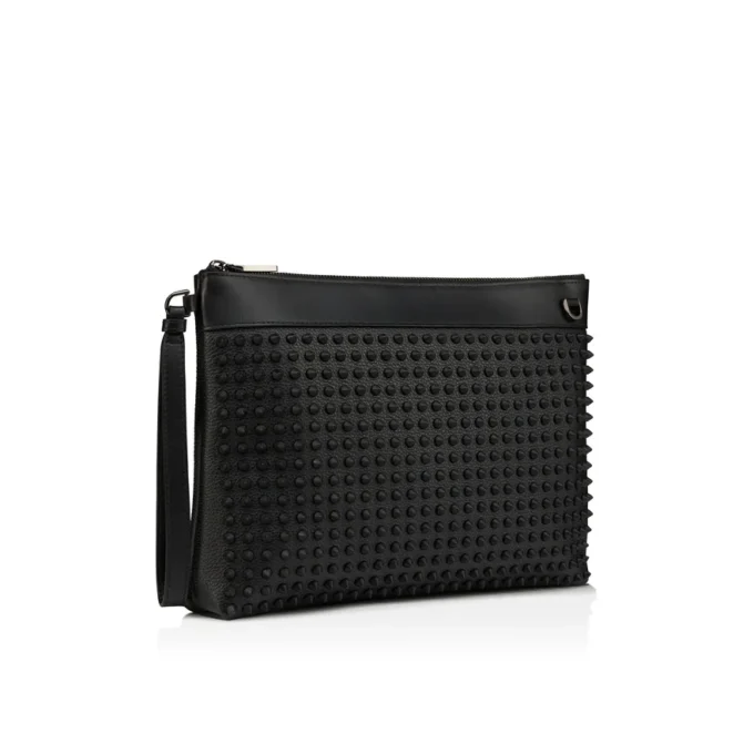 Funky – Pouch – Grained Calf Leather and Spikes – Black Funky – Pouch – Grained Calf Leather and Spikes – Black