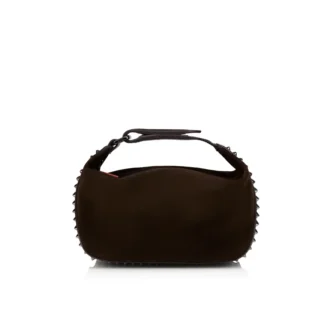 Funky – Pouch – Reversed Calf Leather and Spikes – Cafe