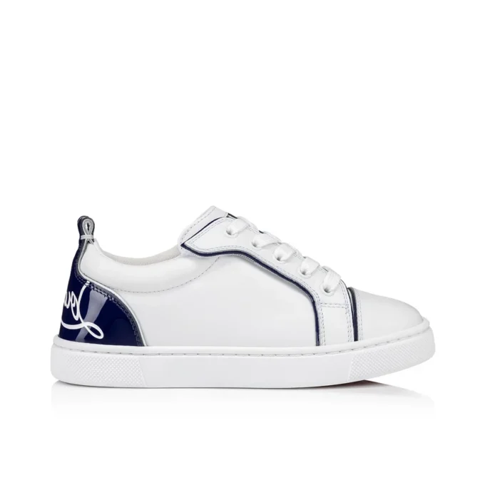 Funnyto – Sneakers – Calf Leather and Patent Calf Leather – Bianco – Kids