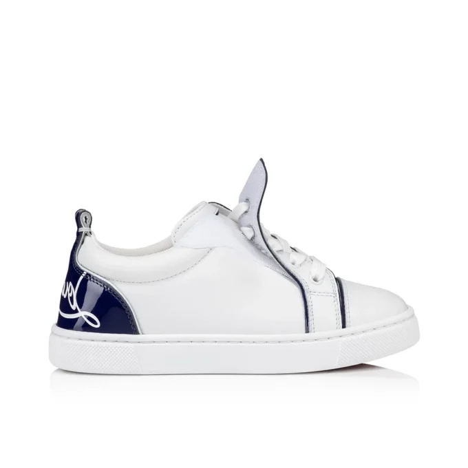 Funnyto – Sneakers – Calf Leather and Patent Calf Leather – Bianco – Kids
