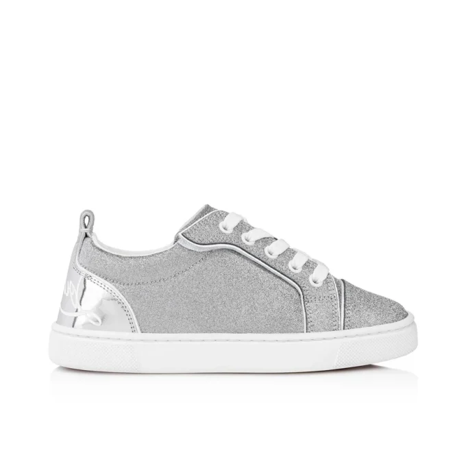 Funnyto – Sneakers – Glittered Calf Leather – Silver – Kids Funnyto – Sneakers – Glittered Calf Leather – Silver – Kids