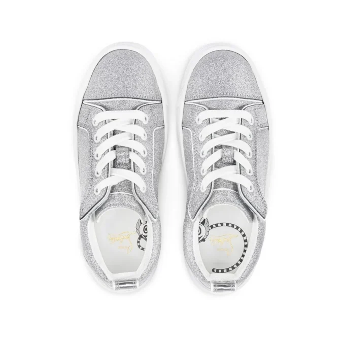Funnyto – Sneakers – Glittered Calf Leather – Silver – Kids Funnyto – Sneakers – Glittered Calf Leather – Silver – Kids