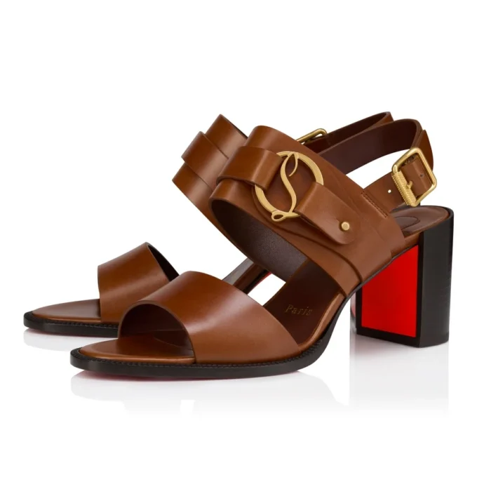 Her in Roma – 70 Mm Sandals – Patinated Calf Leather – Dark Carmine – Women