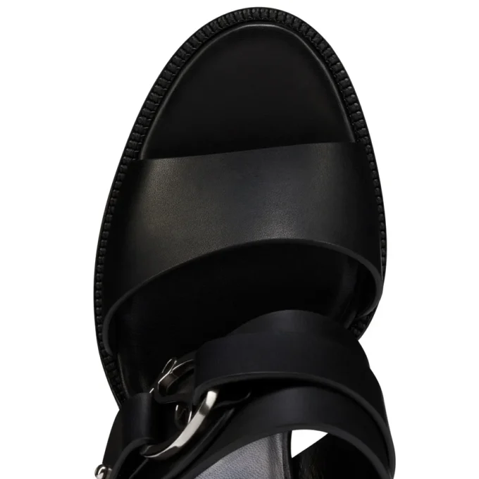 Her in Roma – 70 Mm Sandals – Waxed Calf Leather – Black – Women