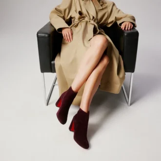 Jane Booty – 85 Mm Low Boots – Veau Velours – Amara – Women Jane Booty – 85 Mm Low Boots – Veau Velours – Amara – Women