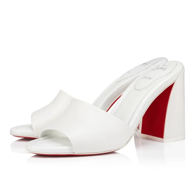 Jane Mule – 85 Mm Mules – Lamb Nappa Leather – Bianco – Women
