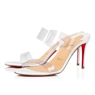 Just Nothing – 84 Mm Mules – Patent Calf and Pvc – Bianco Just Nothing – 84 Mm Mules – Patent Calf and Pvc – Bianco