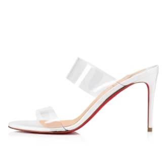 Just Nothing – 84 Mm Mules – Patent Calf and Pvc – Bianco Just Nothing – 84 Mm Mules – Patent Calf and Pvc – Bianco