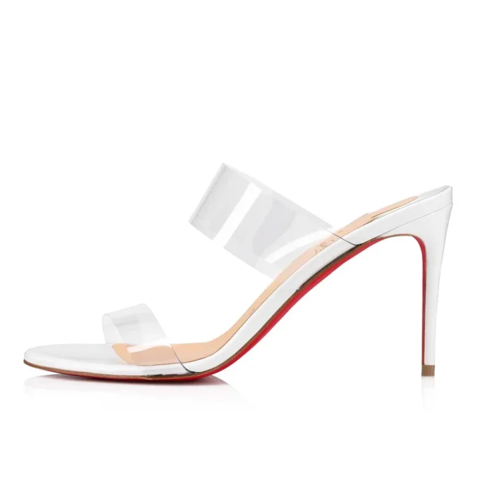 Just Nothing – 84 Mm Mules – Patent Calf and Pvc – Bianco