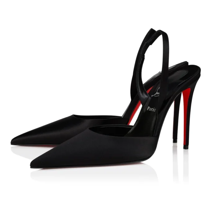 Kate Max O Sling – 100 Mm Slingback Pumps – Crepe Satin – Black – Women