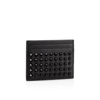 Kios – Card Holder – Calf Leather and Spikes – Black
