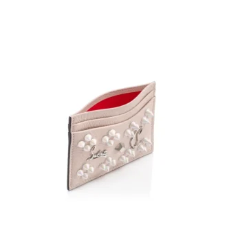 Kios – Card Holder – Grained Calf Leather and Spikes Loubinthesky – Leche