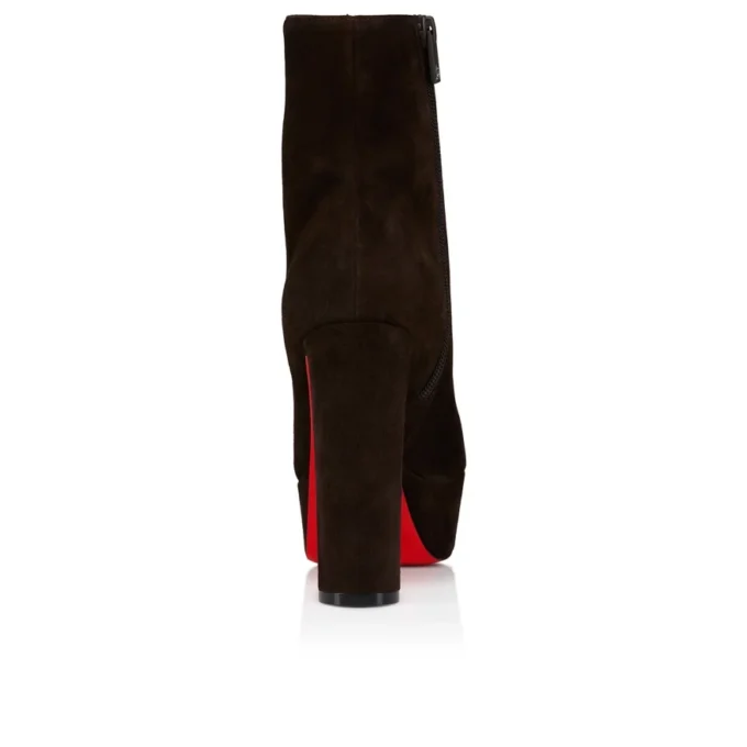 Loo Booty – 130 Mm Low Boots – Veau Velours – Cafa – Women Loo Booty – 130 Mm Low Boots – Veau Velours – Cafa – Women