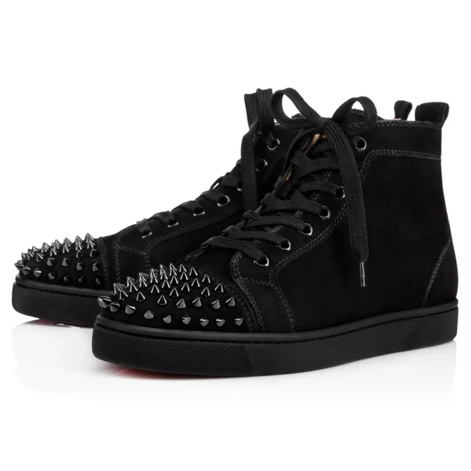 Lou Spikes – High-Top Sneakers – Suede and Spikes – Black – Men Lou Spikes – High-Top Sneakers – Suede and Spikes – Black – Men