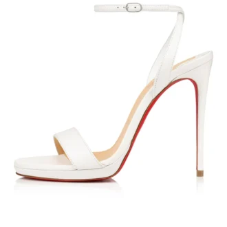 Loubi Queen – 120 Mm Sandals – Lamb Nappa Leather – Bianco Loubi Queen – 120 Mm Sandals – Lamb Nappa Leather – Bianco