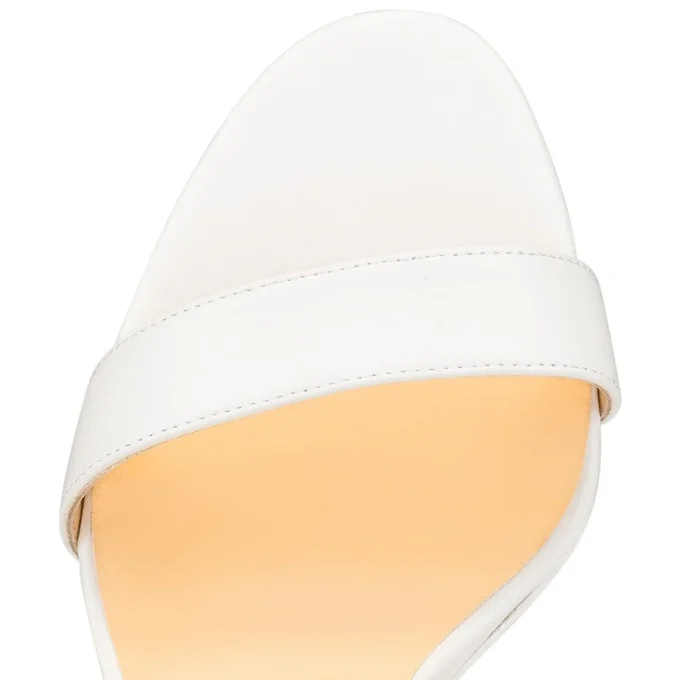 Loubi Queen – 120 Mm Sandals – Lamb Nappa Leather – Bianco Loubi Queen – 120 Mm Sandals – Lamb Nappa Leather – Bianco