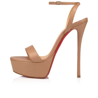 Loubi Queen Alta – 150 Mm Strappy Sandals – Nappa Leather – Blush – Women