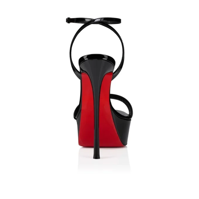 Loubi Queen Alta – 150 Mm Strappy Sandals – Patent Leather – Black – Women Loubi Queen Alta – 150 Mm Strappy Sandals – Patent Leather – Black – Women