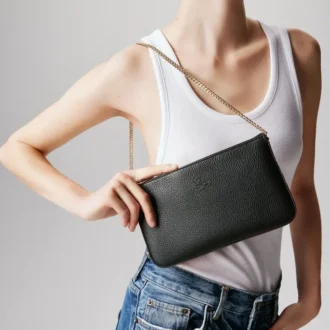 Loubila – Crossbody Bag – Grained Calf Leather and Smooth Calf Leather – Black