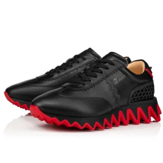 Loubishark – Sneakers – Calf Leather and Neoprene – Black – Men Loubishark – Sneakers – Calf Leather and Neoprene – Black – Men