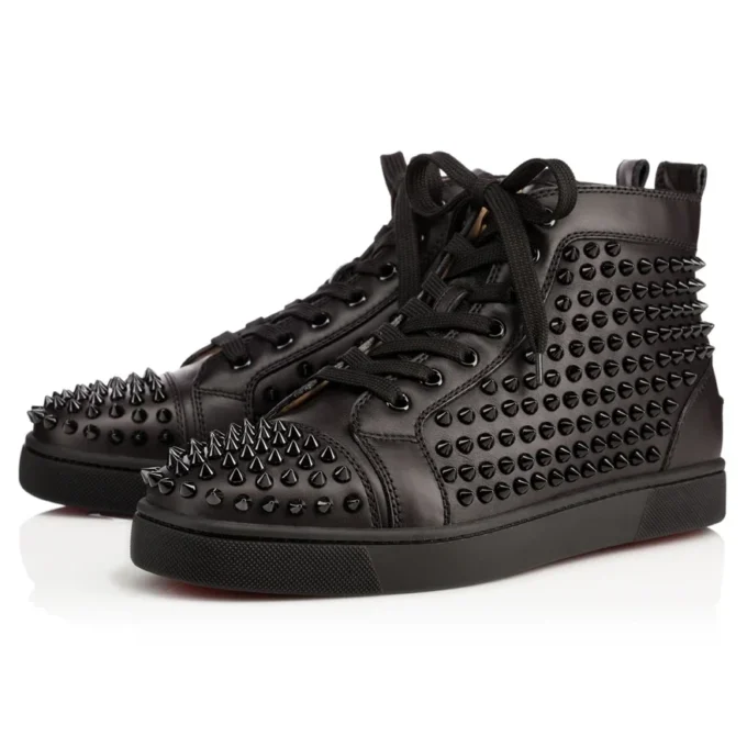 Louis – High-Top Sneakers – Calf Leather and Spikes – Black – Men Louis – High-Top Sneakers – Calf Leather and Spikes – Black – Men
