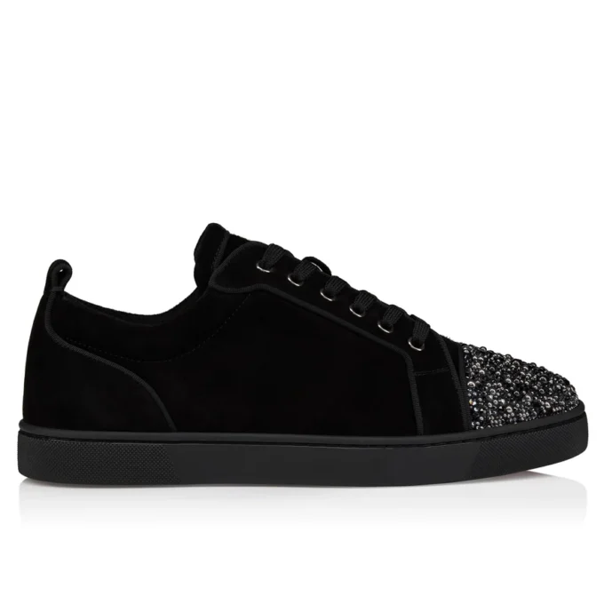 Louis Jr P Perla – Sneakers – Veau Velours and Strass – Black – Men Louis Jr P Perla – Sneakers – Veau Velours and Strass – Black – Men