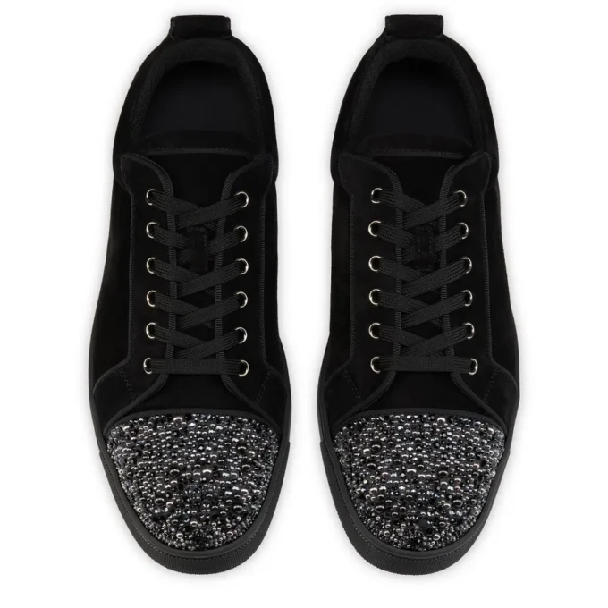 Louis Jr P Perla – Sneakers – Veau Velours and Strass – Black – Men Louis Jr P Perla – Sneakers – Veau Velours and Strass – Black – Men
