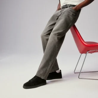 Louis Junior Spikes – Sneakers – Veau Velours – Black – Men