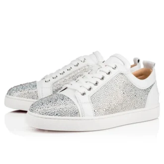 Louis Junior Strass – Low-Top Sneakers – Suede and Strass – Silver – Men