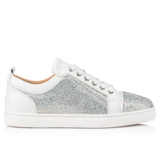 Louis Junior Strass – Low-Top Sneakers – Suede and Strass – Silver – Men