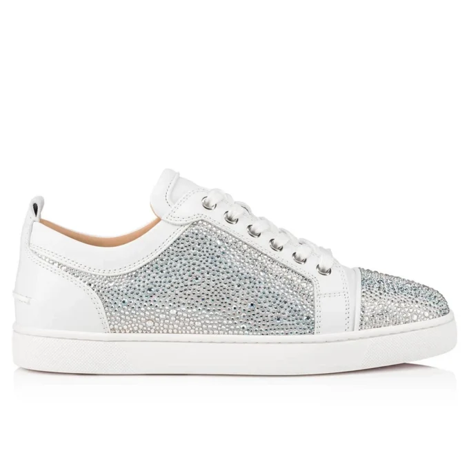 Louis Junior Strass – Low-Top Sneakers – Suede and Strass – Silver – Men