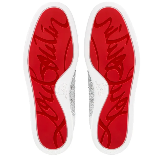 Louis Junior Strass – Low-Top Sneakers – Suede and Strass – Silver – Men