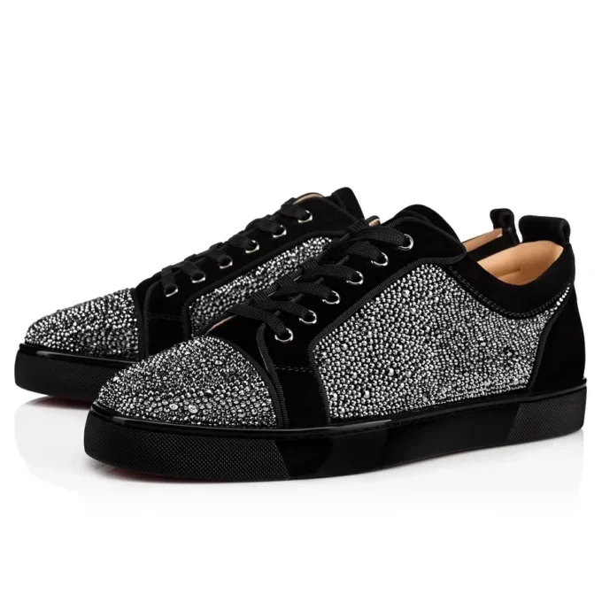 Louis Junior Strass – Sneakers – Suede Calf and Strass – Black – Men Louis Junior Strass – Sneakers – Suede Calf and Strass – Black – Men