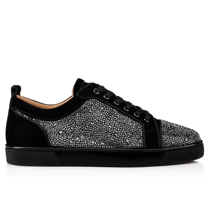 Louis Junior Strass – Sneakers – Suede Calf and Strass – Black – Men Louis Junior Strass – Sneakers – Suede Calf and Strass – Black – Men