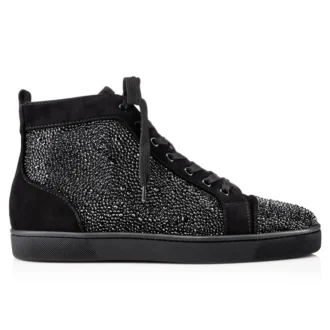Louis Strass – Sneakers – Veau Velours and Strass – Black – Men