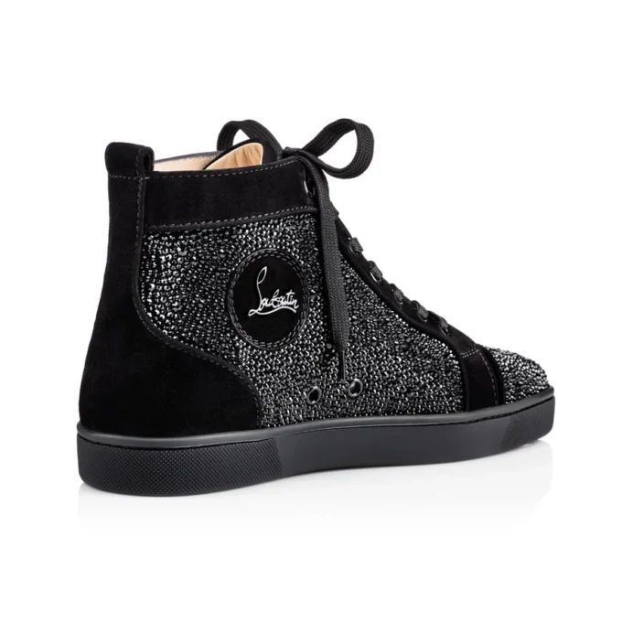 Louis Strass – Sneakers – Veau Velours and Strass – Black – Men Louis Strass – Sneakers – Veau Velours and Strass – Black – Men