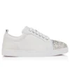 Louise Junior Perla – Sneakers – Crepe Satin, Calf Leather and Pearls – White – Women