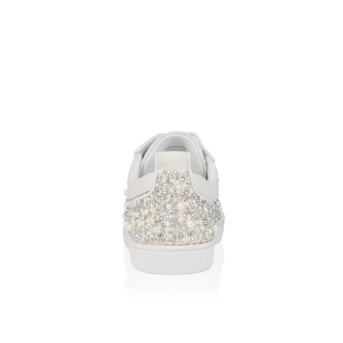 Louiseperla – Sneakers – Crepe Satin, Calf Leather, Strass Et Perles – White – Women
