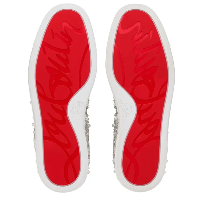 Louperla Jr – Sneakers – Crepe Satin, Calf Leather, Strass Et Perles – White – Men Louperla Jr – Sneakers – Crepe Satin, Calf Leather, Strass Et Perles – White – Men