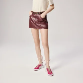 Mara Open – Sneakers – Calf Leather and Silk Taffetas – Palacy – Women