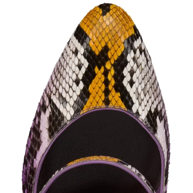 Mary Fannylove – 100 Mm Mary Janes – Gradient Python Leather – Rhapsody Yellow – Women