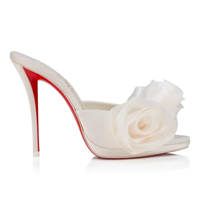 Mere Lachaise Mule – 120 Mm Mules – Crepe Satin – Ivory – Women