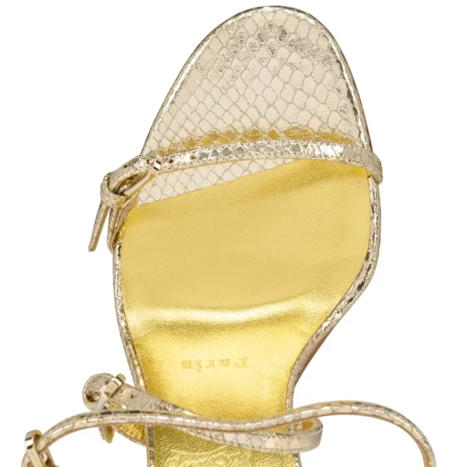 Millenium – 100 Mm Strappy Sandals – Calf Leather – Antic Gold – Women