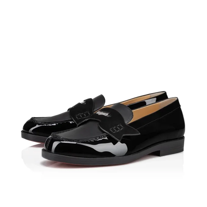 Mini Penny – Loafers – Patent Calf Leather and Suede – Black – Kids