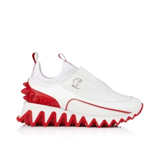 Mini Sharkyloub – Running Sneakers – Calf Leather and Neoprene – Bianco – Kids