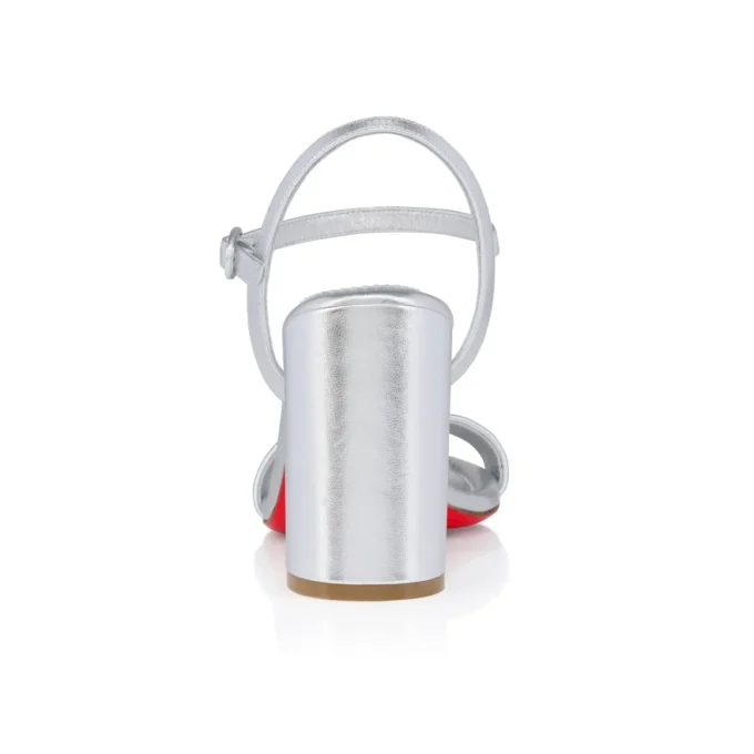 Miss Jane Sandal – 85 Mm Sandals – Laminated Calf Leather – Silver – Women