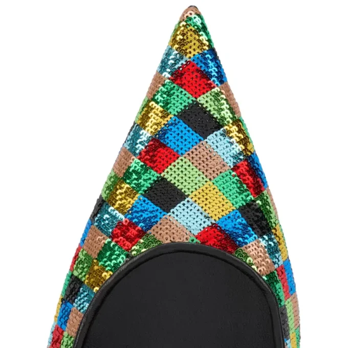 Miss Z Arlequin – 100 Mm Pumps – Micro-Sequins Embroidered Crepe Satin – Multicolor – Women