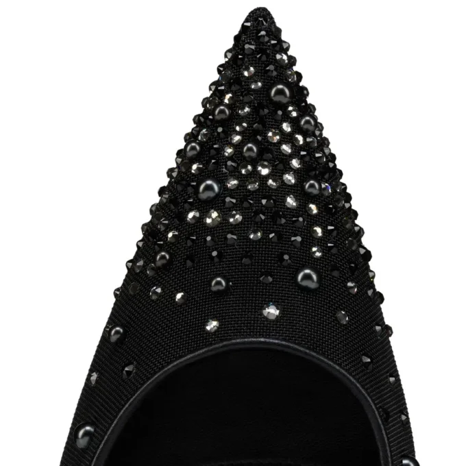 Miss Z Degrastrass Perla – 100 Mm Pumps – Mesh, Nappa Leather, Strass and Pearls – Black – Women Miss Z Degrastrass Perla – 100 Mm Pumps – Mesh, Nappa Leather, Strass and Pearls – Black – Women